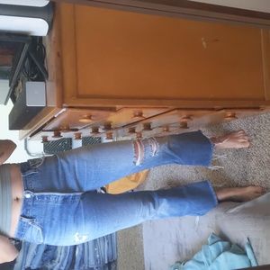 Re/done high rise flare crop 27